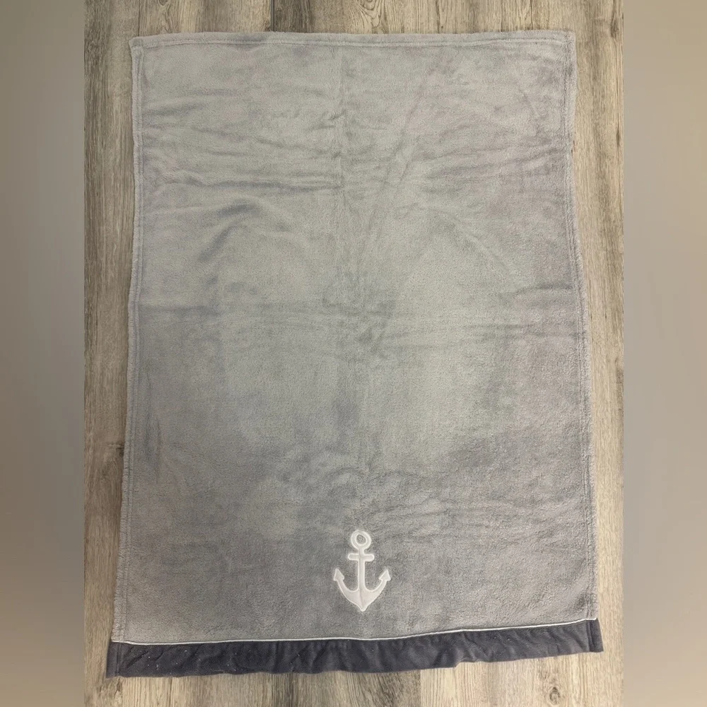 Nautica Baby Gray Anchor Blanket